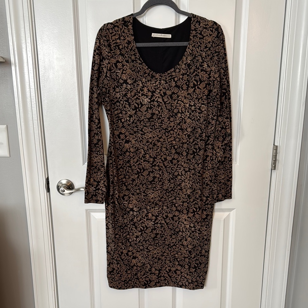 Elegant Black and Gold Floral Dress